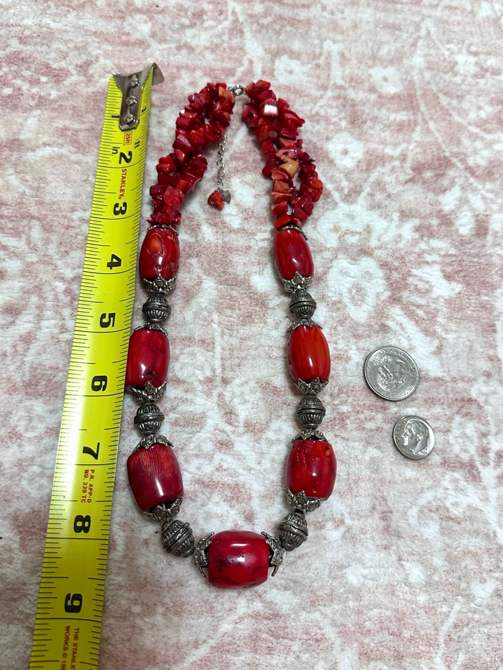 Genuine Coral 🌹 Beaded Necklace - Picture 8 of 9